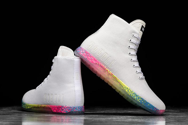 White Nobull High-Top Neon Glitch Men's Trainers | CA I1498L